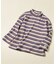 ハイネックリブボーダーTシャツ