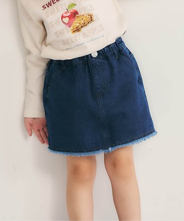 裾フリンジスカート風キュロット  ショート丈