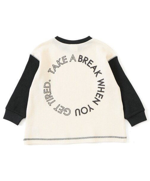 WEB限定  総柄＆ロゴワッフルTシャツ