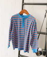 【リンク】ヘンリーネックマルチボーダーTシャツ