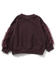WEB限定 袖チュールフリルトレーナー