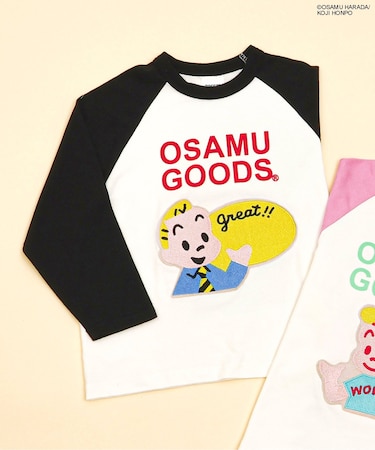 <OSAMU GOODS>ラグランワッペン長袖Tシャツ