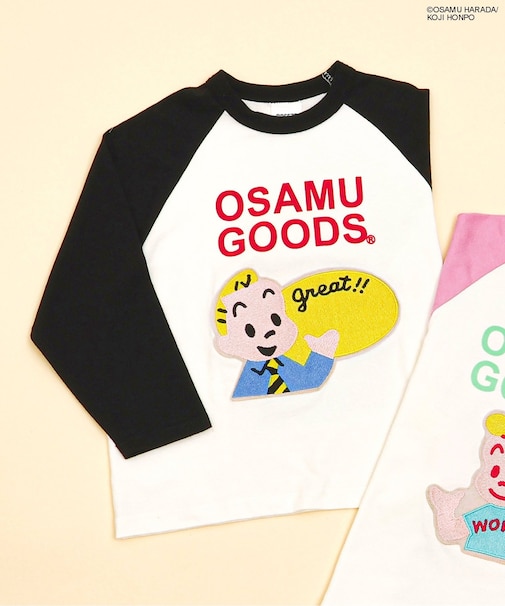 <OSAMU GOODS>ラグランワッペン長袖Tシャツ