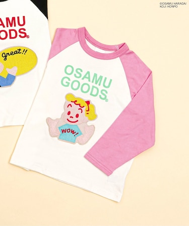 <OSAMU GOODS>ラグランワッペン長袖Tシャツ