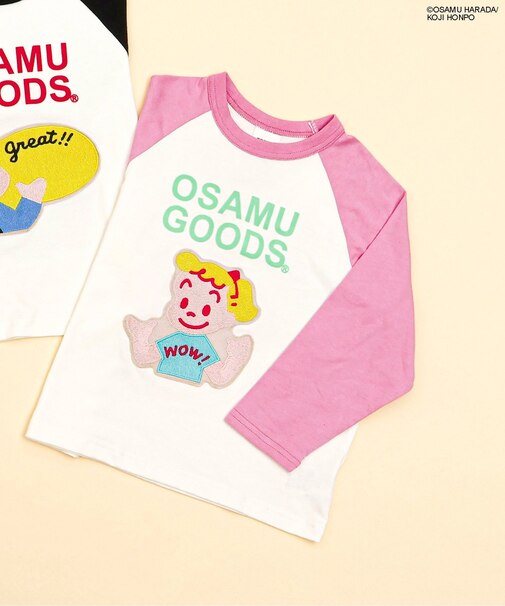 <OSAMU GOODS>ラグランワッペン長袖Tシャツ