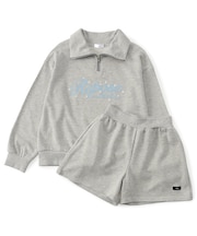 ハーフジップ裏毛セットアップ