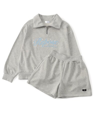 ハーフジップ裏毛セットアップ