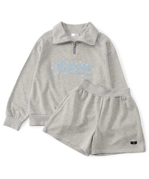 ハーフジップ裏毛セットアップ