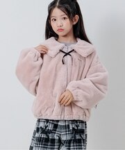 りぼんチャーム付きエコファーアウター