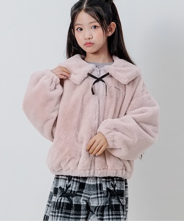 りぼんチャーム付きエコファーアウター