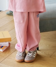 ワッフル配色ステッチ刺繍パンツ