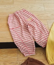 ワッフル配色ステッチ刺繍パンツ