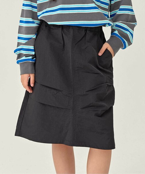 WEB限定 KUDOZ.B シャカシャカナイロンスカート 6分丈
