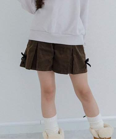 コーデュロイプリーツキュロット