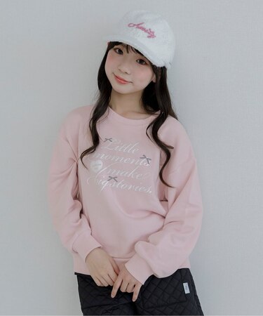 【puchily プチプラライン】ガーリーロゴトレーナー