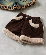 裾ボアショートパンツ  ショート丈