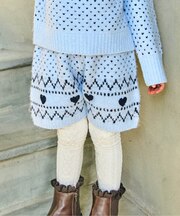 ハートノルディックニットパンツ  ショート丈 洗濯機で洗える