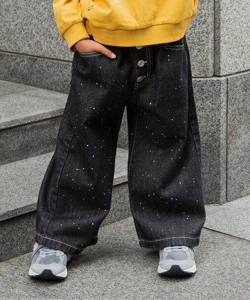 ペイントワイドパンツ  10分丈