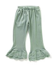 レースフリルベロアパンツ  10分丈
