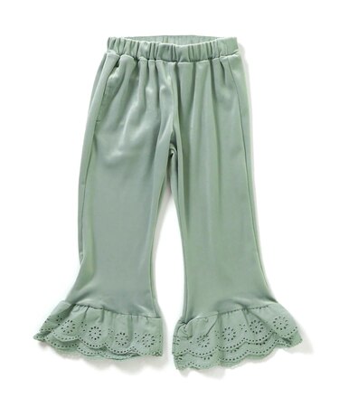レースフリルベロアパンツ  10分丈