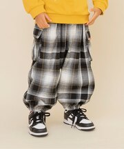 チェックカーゴパンツ  10分丈