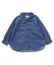 WEB限定 【DayOr】チェック&デニムボータイ付きシャツ