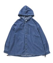 WEB限定 【DayOr】チェック&デニムフードシャツ(大人)