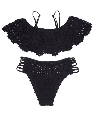 クロシェオフショルダーバンドゥビキニ/水着