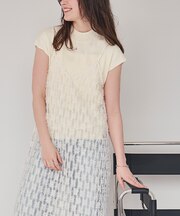 ベーシックフレンチスリーブライトニット