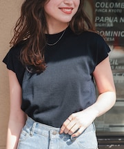 ベーシックフレンチスリーブライトニット