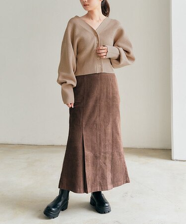 コクーンスリーブVネックニットカーディガン