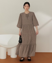 前後2way花柄ティアードワンピース