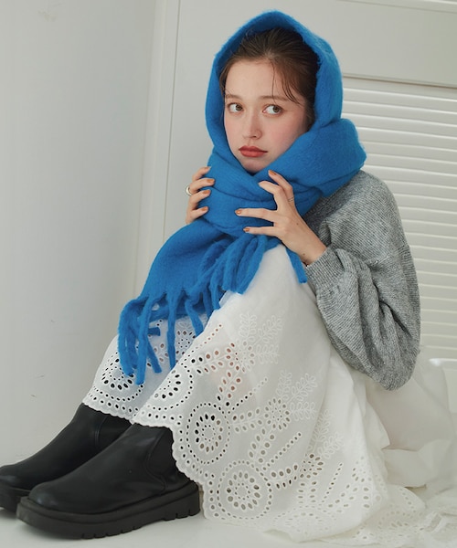 デミリー  お値下げ ボリューム マフラー ストール andme（アンドミー） マフラー ストール フェイクウール起毛ボリューム