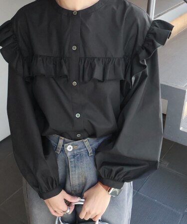 ボリュームスリーブフリルブラウス