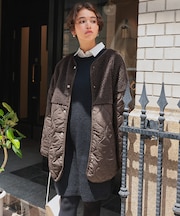 ボア切替キルティングショートコート