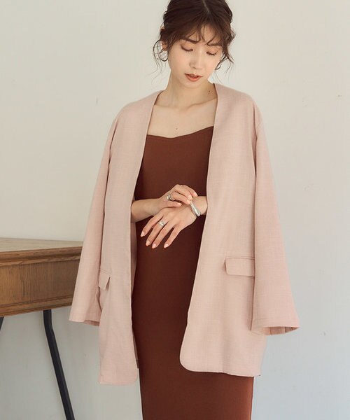 226y*美品 マルティニーク リネンライク ノーカラージャケット. リネンライクノーカラージャケット｜ティティベイトの通販