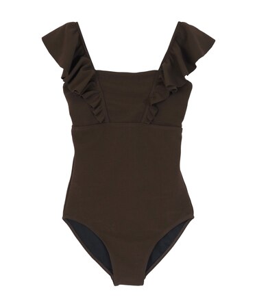 ショルダーフリルスクエアネックワンピース/水着