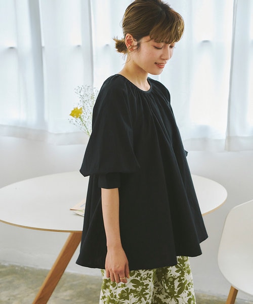 368t*美品 ロペ ROPE 前後2WAYギャザーボリュームスリーブブラウス. ROPÉ(ロペ) / 前後2WAYギャザーボリュームスリーブブラウス