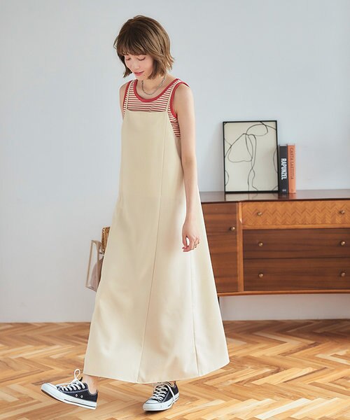 MT　Eワンピ　ホワイト Vin｜リーフパターンキャミワンピース | Rakuten Fashion(楽天