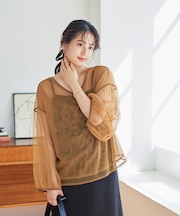 シアーボリュームブラウス