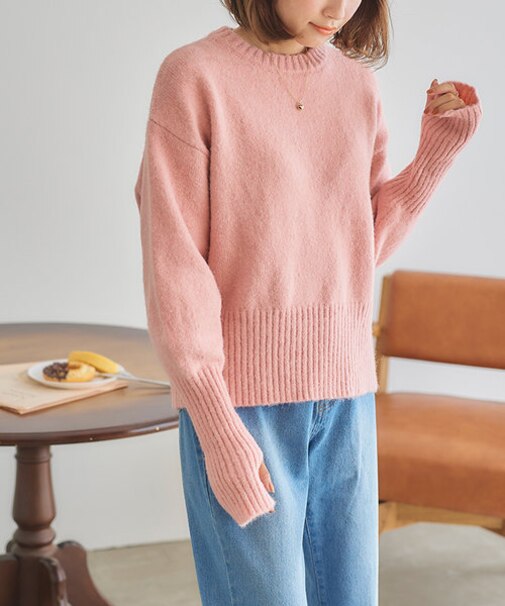 フィンガーホールニットプルオーバー