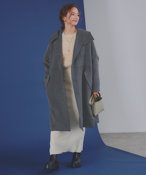 ★新品セール★大人可愛コクーンシルエットのファションコート★ 楽天市場】【店内全品20％OFFクーポン】9/11 1:59まで□フード付