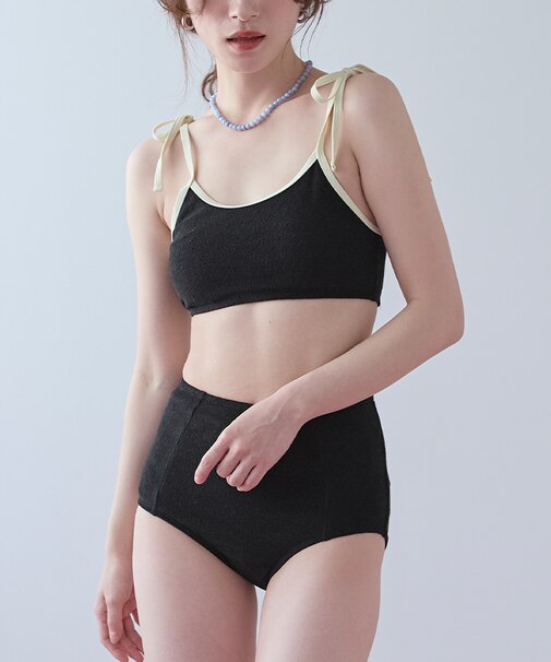 パイル素材パイピングビキニ/水着