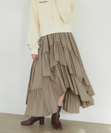 ギャザーデザインボリュームスカート