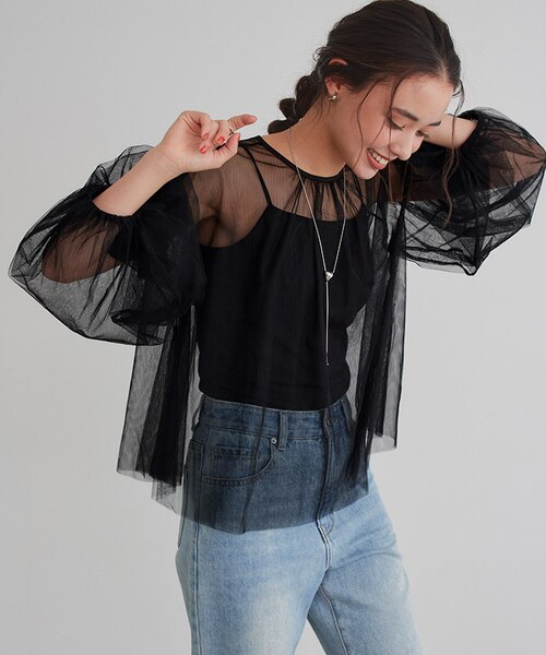 SHEER VELOUR カーディガン｜マウジーの通販｜&mall（アンドモール