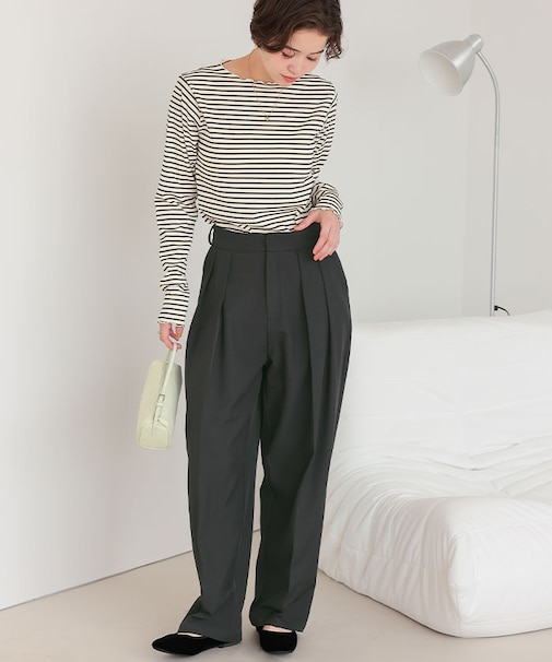 インタックセンタープレスワイドパンツ