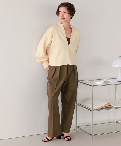 インタックセンタープレスワイドパンツ