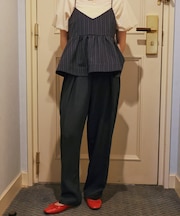 インタックセンタープレスワイドパンツ