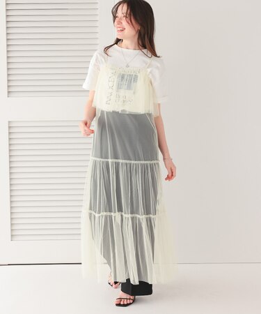 チュールフリルキャミワンピース