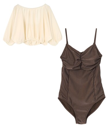 ショートシアートップス×ワンピース/セット水着